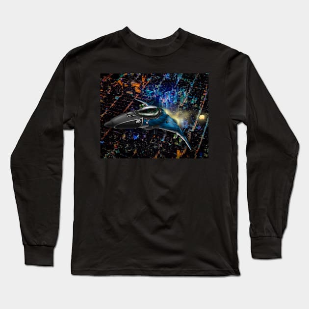 HB-77 Hummingbird Aerospace Fighter Long Sleeve T-Shirt by Oswald's Oddities